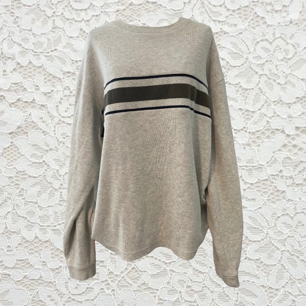 vintage stripe crewneck grandpa sweatshirt